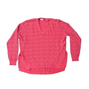 VTG Kenzo Bright (Reddish) Coral Open Knit V Neck Size S